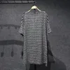 نساء زائد الحجم Tshirt 8xl 150 كجم الصيف t قميص قصير الأكمام v الرقبة النساء مخطط قمصان كبيرة الملابس غير الرسمية قم قمم كبيرة 230906