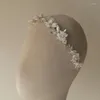 Pinces à cheveux en céramique, bandeau à fleurs, couronne de perles délicates, couvre-chef de mariée, accessoires pour coiffure de mariage