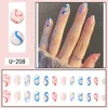 False Nails Round Head French Line Wearing Nail European And American Enhancement Digital Printing Patch Ins Style