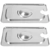 Mugs Set 2 Breading Pan Cover Steam Table Lid Stainless Steel Opening Classic Handle