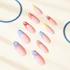 偽の爪カラフルなラインバレエ長い人工魅力的な快適なfingernail DIY装飾PRセール用マニキュアを着用する