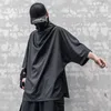 Men's T-skjortor Techwear Hip Hop Turtleneck T-shirt Män Taktisk funktion Summer Harajuku Tshirt Bomull Lös kortärmad streetwear