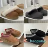 fluffy designer women slippers platform wool sandals famous shoes australia sheepskin fur real leather classic brand casual outside