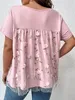 نساء زائد الحجم tshirt 5xl Tops Woman 2023 Fashion Summer Summer Sugerery Floral Termant Tirt Loose Big Ladies Blouse 230905