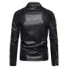 Vestes pour hommes Veste en cuir PU Hommes Slim Fit Faux Moto Biker Manteaux Mens Mode Col montant 5XL