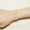 Звено-браслеты Европейская и американская мода Браслет из стерлингового серебра S925 Женская вставка с бриллиантом Лимонно-оранжевый Индивидуальный антиаллергенный браслет