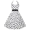 Women Summer Polka Dot Vintage Dress Fashion Party Office Lady 50s 60s Rockabilly Big Swing Halter Clothes Tunic Vestidos 230808