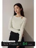 Chandails pour femmes Ziqiao Niche Hollow Design Sense Pull tricoté noir pour femmes 2023 Automne Chic Slim Fit All-Match Bottoming Top Femme