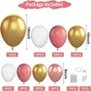 その他のイベントパーティーの供給Coral Merah Metalik Emas Balon Lengkungan Karangan Bunga Kit Baby Shower Dekorasi Pernikahan Pesta Ulang Tahun Pertunangan 230905