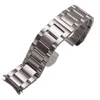 Titta på band Watchband UNPOISHED Stainless Steel Strap Armband 18mm 19mm 20mm 21mm 22mm 23mm 24mm Straight End Curved Ends Implettering