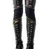 Womens Pants Capris Women Punk Rock Imitation Leather Pencil 230905