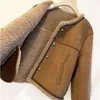 Manteau intégré en fourrure de haute qualité pour femme, veste d'automne et d'hiver, haut court, Style coréen, petite laine d'agneau, coton épais