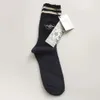 Chaussettes pour hommes Printemps Femmes Femme Version coréenne des deux barres Tube de coton rayé japonais Pile Ins Tide College Style292z