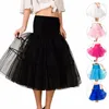 Skirts Traditional Knee-Length For Wedding Three Hoops Underskirts Western Party Crinoline Colorful Petticoats Size