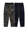 Calças de grife calças rhuder calças de moletom bolsos clássico rhose calças de carga macacão calças masculinas moda string draw street wear maré calças empilhadas