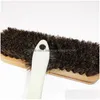 Brosses de nettoyage Cire polyvalente poussière de polissage enlever la brosse à chaussures en cuir naturel véritable crin de cheval outil doux Bootpolish pour daim Nubuck Dhxor