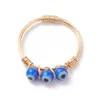 Cheap Evil Eye Beaded Rings For Women Men 18K Gold Handmade Wedding Party Finger Ring bulk