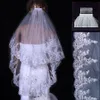 Velo da sposa bianco avorio a due strati Veli corti in tulle con pettine 1/5M Accessori da sposa Veli da sposa con paillettes307y