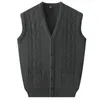 Heren Vesten Herfst Modemerk Argyle Vest Trui V-hals Gebreid Vest Mannen Trendy Wol Diamant Mouwloze Casual Kleding R82