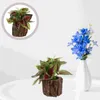 Decorative Flowers Artificial Plants Decor Small Bonsai Faux Indoor Bathroom Wood Wreaths Front Clearance Potted