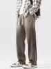 Men's Jeans 2023 Autumn Fashion Gradient Drawstring Lyocell Wide-Leg Straight Denim Pants Casual Cotton Baggy Jean Trousers