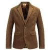 Mäns kostymer blazers mens kostym retro mode corduroy smal passform fast färg manlig personlighet jacka stor storlek m-4xl3461