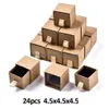 Jewelry Boxes 24Pcs Kraft Box Gift Cardboard For Ring Necklace Earring Womens Gifts Packaging With Sponge Inside Drop Delivery Packing Dhkls