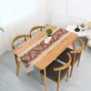 テーブルランナーエレガントレッドランナーヨーロッパスタイル刺繍葉結婚式の装飾ホームデコレーションレースフラグ40x180cm