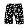 Shorts pour hommes Noir et blanc Flamme 3D Board Hommes Femmes Sports d'été Magic Beach Swim Harajuku Streetwear Pantalon court