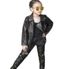 Hosen Mädchen Winter Warme Leggings Pu Verdickte Leder Hosen Slim Fit Alle spiel Teenager Schwarz Mode Kinder s Kleidung 230906