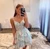 Sexy Cocktail Dress Spaghetti Sequins Lace Short prom dresses Backless A Line mini party homecoming Special Occasion dress