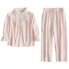 Pijamas Niños Niñas Lolita Pink Conjuntos de pijamas Cuello vuelto Tops Pantalones Vintage Niños pequeños Pijamas Conjunto Royal Style Sleep Loungewear 230906