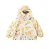 Zomermode Lichtgewicht bloemen Mooie babymeisjesjassen Met capuchon en volledige ritssluiting Kinderzonnepak Topjassen voor 1-10 jaar 230905