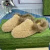 Slippers Women Winter 2023 Import Wool Upper Design Round Toe Wrapping Fairy Shoes Comfortable Warmth Female