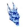 Women's Swimwear MJKBH 2023 Summer European And American Printed V-neck Skinny Slimming Bikini Swimsuit Ins Style In Stock Wholesale