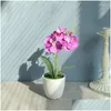 Couronnes de fleurs décoratives bassin en plastique Phalaenopsis bonsaï artificiels ornements créatifs décoration intérieure vase bureau décor pot Dhrbz