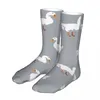 Chaussettes pour hommes Mode Mâle Hommes Femmes Crazy Pekin Duck Gris Animal Graphique Chaussette Printemps Été Automne Hiver