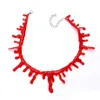 Party Decoration Halloween Horror Blood Drip Necklace Fake Vampire Fancy Joker Choker Costume Necklaces Accessories Gifts Drop Deliv Dhxjb