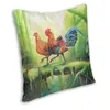 Cuscino rosso Junglefowls coprire due lati carino gallo pollo pavimento custodia per soggiorno fresca federa decorazione della casa