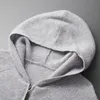 Mens Sweaters Hooded Cardigan Autumn and Winter Thickened Knit Largesize Jacket 100% Merino Wool Casual Long Sleeved Sportswear Coat 230905
