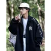 Mens Jackets Spring and Autumn Jacket Casual Fashion Simple Coat Stand Neck Loose Embroidered Large Outerwear 230905