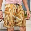 Shorts pour hommes 2023 Hommes Pantaloni Export Hambourg et frites mignon 3D imprimé grand bas d'été en vrac