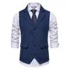 Men's Vests CHCS-M88-WB European And American Style Spring Clothing Business Waistcoat With Buckle Retro Suit