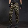 Pantalons pour hommes Camouflage Cargo Hommes Regular Fit Denim Pantalon Travail Salopette Multi-poches Pantalon Tactique Pour Automne Hiver Mâle