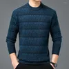 Men's Sweaters 2023 Autumn And Winter Striped Knitwear Round Neck Straight Sleeve Pullover Fashion City Simple Warm Sweater