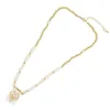 Chains Summer Style Small Fragrant Crowd Fashion Rice Bead Knitted Peach Heart Hanging Tag Pearl Women's Necklace