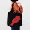 Torby na zakupy kawaii mapa maroko flaga recyklingowe na płótnie spożywcze torebki torby na ramię