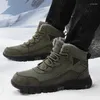 Boots Men's Outdoor Snow With Warm And Cotton Climbing Waterproof Upper Anti Slip Wear-resistant Sole Winter