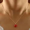 Collane con ciondolo Moda creativa geometrica labbro rosso carino lettera di fragole gioielli per le donne 2023 collana di ciondoli per feste