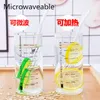 Wine Glasses 400ml Microwaveable Milk Tea Coffee Cup With Scale Heat-resistant Glass Round Cups Crystal Transparent Mugs Lid And Straw